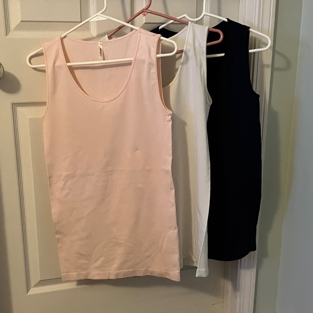 Elegant Women's Tank Tops - Soft Pink, Classic White, and Deep Black